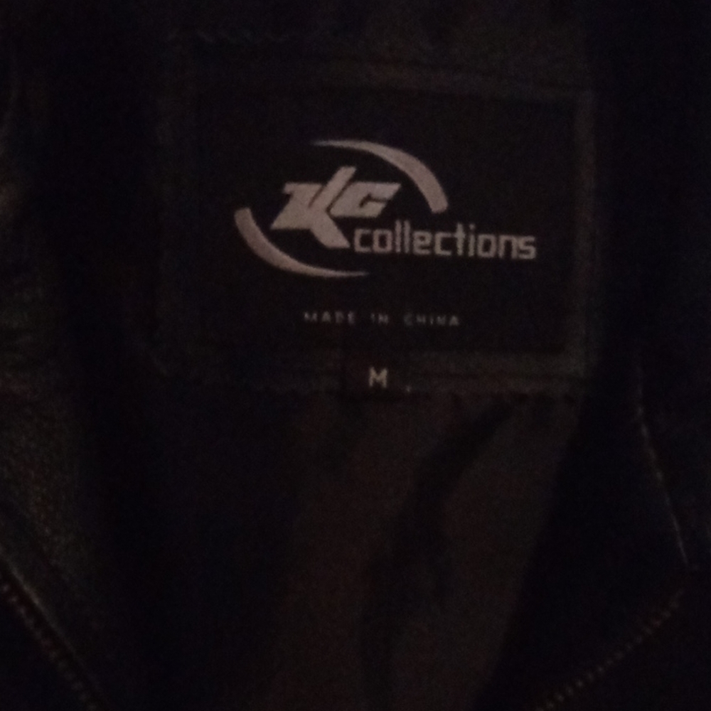 KC collections black leather jacket